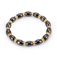 Fashion Natural Stone Inlaid precious stones Bracelets Geometric Steel color  NHLP0906Steel colorpicture3